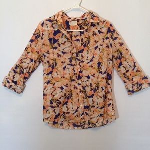 J Crew Factory’’The Perfect Shirt’’  Floral Sz M.